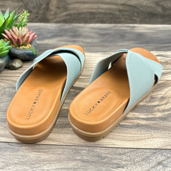 NIB Lucky Brand Sieko 7.5M Knit Woven Slip On Platform Slide Sandals - Picture 7 of 11